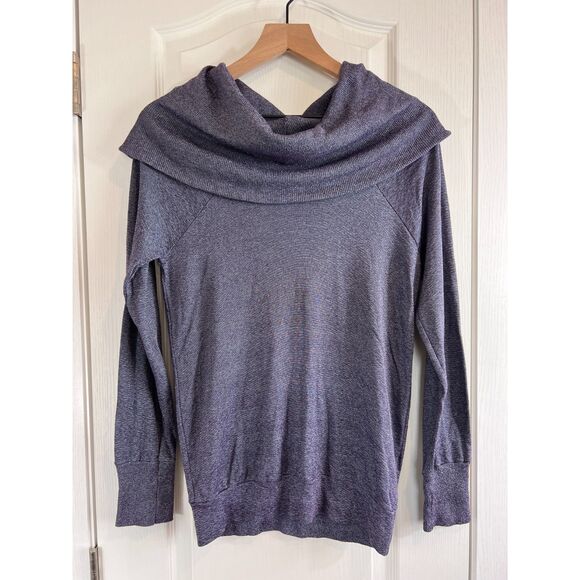 Michael Stars Women's Cowl Neck Metallic Purple Sweater One Size Fits Most - Picture 1 of 9